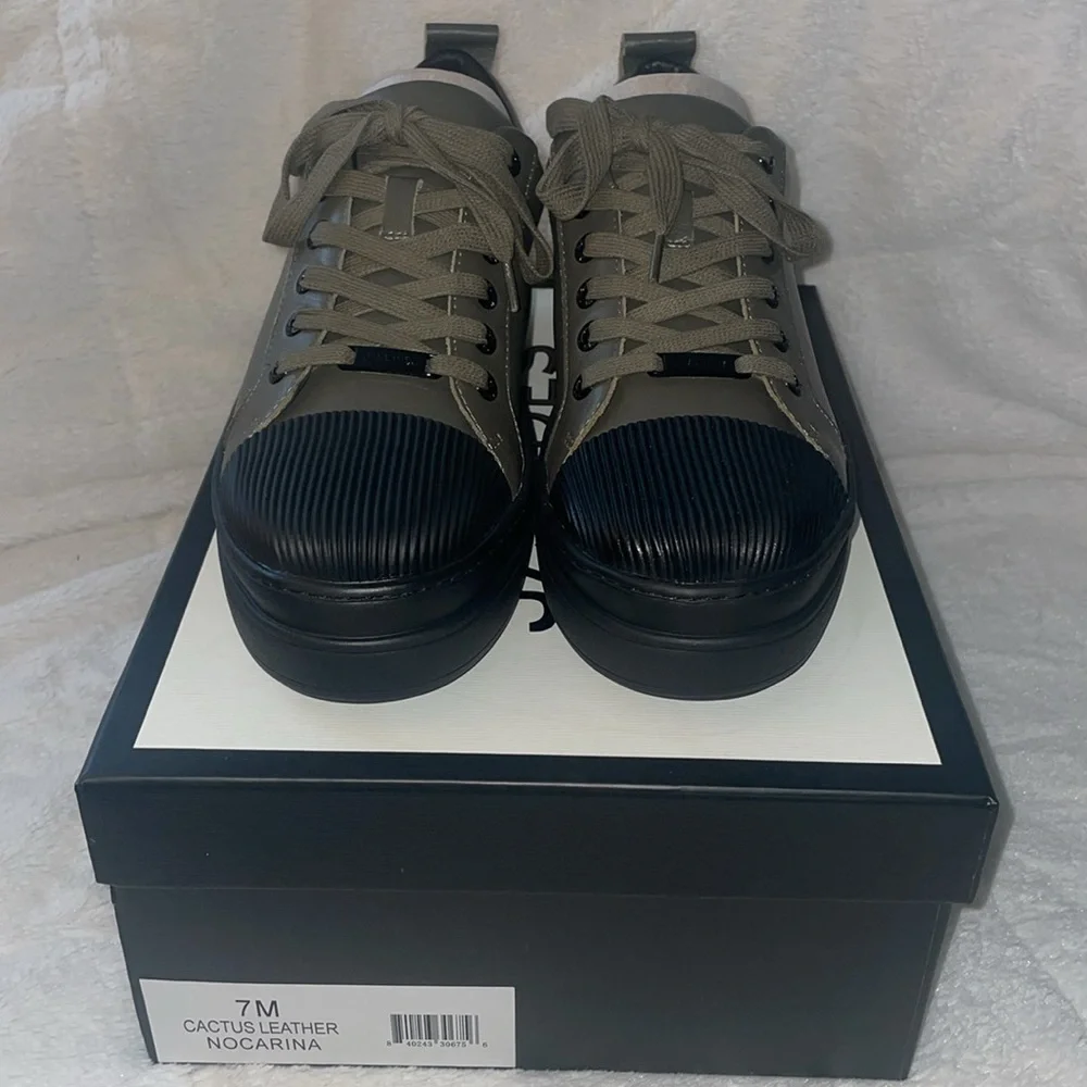 NWT J/SLIDES NOCARINA Cactus and Black Leather Sneaker - Picture 5 of 13